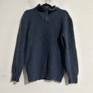 Johnstons of Elgin Made in Scotland Cashmere 1/4 Zip Knit Sweater Quiet Luxury